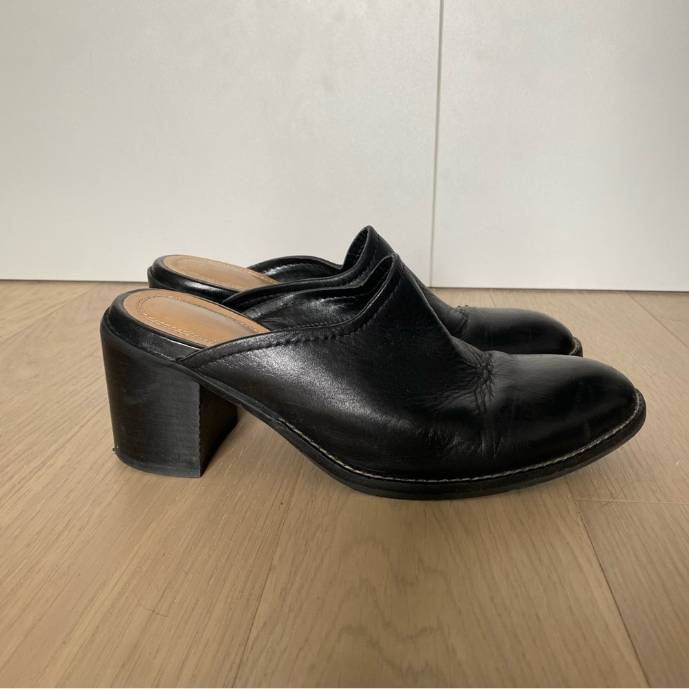 Hush Puppies Black Heeled Mules